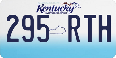 KY license plate 295RTH