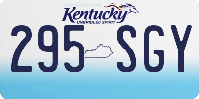 KY license plate 295SGY