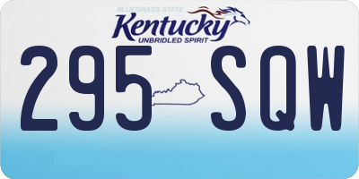 KY license plate 295SQW