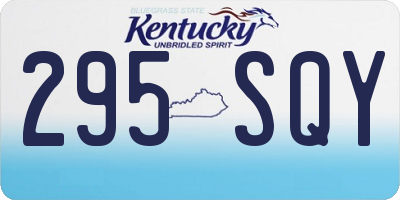 KY license plate 295SQY