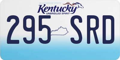 KY license plate 295SRD
