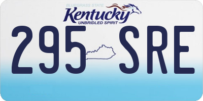 KY license plate 295SRE