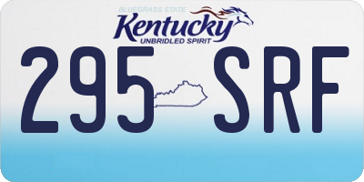 KY license plate 295SRF