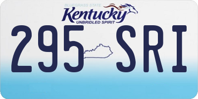 KY license plate 295SRI
