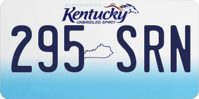 KY license plate 295SRN