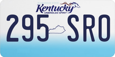 KY license plate 295SRO