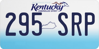 KY license plate 295SRP