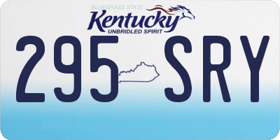 KY license plate 295SRY