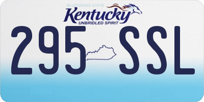 KY license plate 295SSL