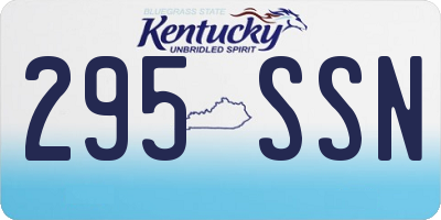 KY license plate 295SSN