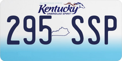 KY license plate 295SSP