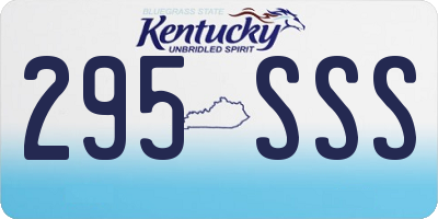 KY license plate 295SSS