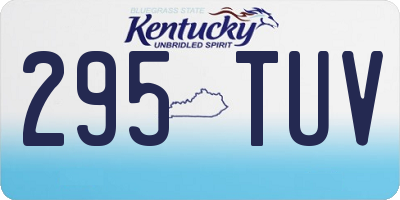 KY license plate 295TUV