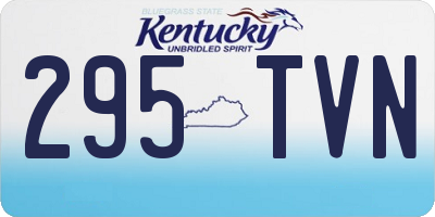 KY license plate 295TVN