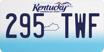 KY license plate 295TWF