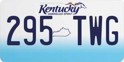KY license plate 295TWG