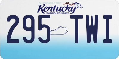 KY license plate 295TWI
