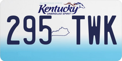 KY license plate 295TWK