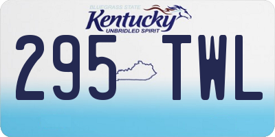 KY license plate 295TWL