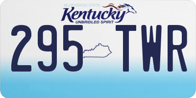 KY license plate 295TWR