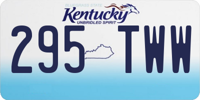 KY license plate 295TWW
