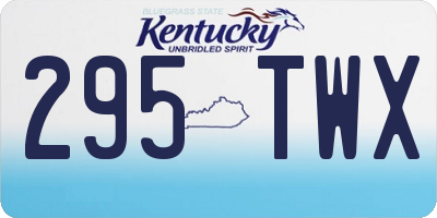 KY license plate 295TWX