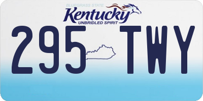 KY license plate 295TWY