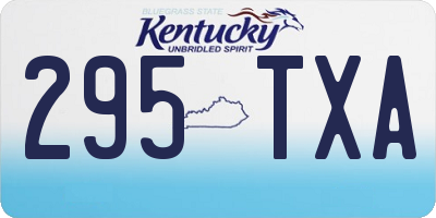 KY license plate 295TXA