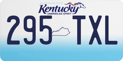KY license plate 295TXL