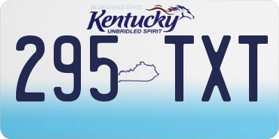 KY license plate 295TXT