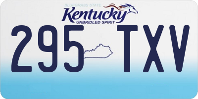 KY license plate 295TXV