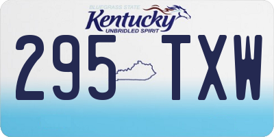 KY license plate 295TXW