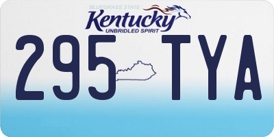 KY license plate 295TYA