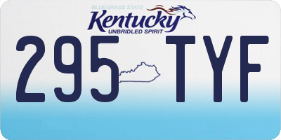 KY license plate 295TYF