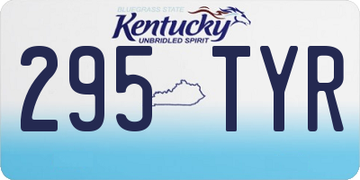 KY license plate 295TYR