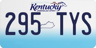 KY license plate 295TYS