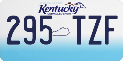 KY license plate 295TZF