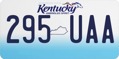 KY license plate 295UAA