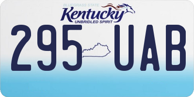 KY license plate 295UAB
