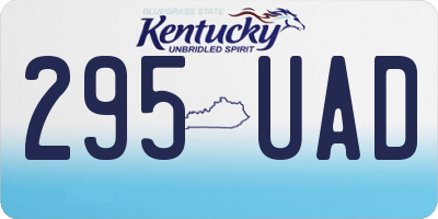 KY license plate 295UAD