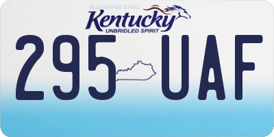 KY license plate 295UAF