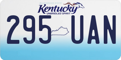 KY license plate 295UAN