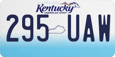 KY license plate 295UAW