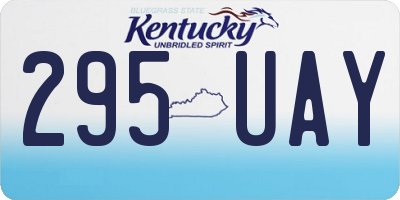 KY license plate 295UAY