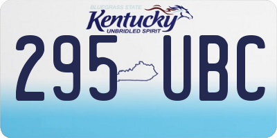 KY license plate 295UBC
