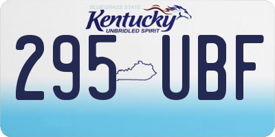 KY license plate 295UBF