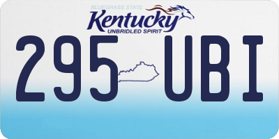 KY license plate 295UBI