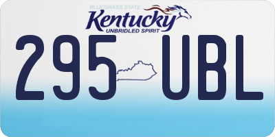 KY license plate 295UBL