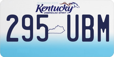KY license plate 295UBM