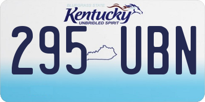 KY license plate 295UBN